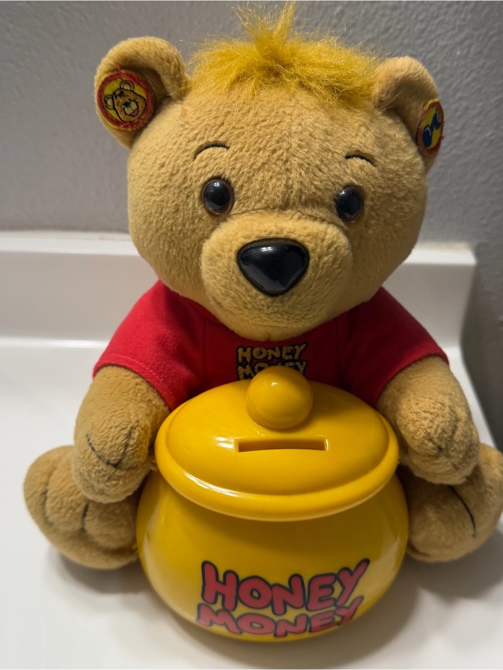 Vintage Tek Nek Winnie the Pooh "Honey Money" Talking Coin Bank